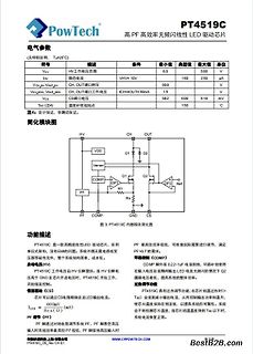 Datenblatt Ausschnitt PT4519C LED Treiber