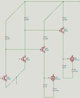 Schaltplan mit Transistoren und MOSFETs