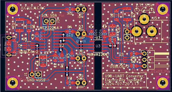 PCB-Layout eines USB-UART-Konverters