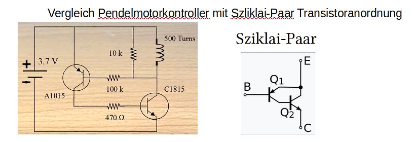 Vergleich Pendelmotorkontroller mit Sziklai-Paar Transistoranordnung