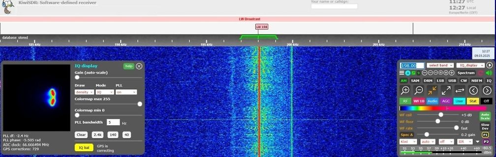 Software-defined receiver KiwiSDR Spektrogramm