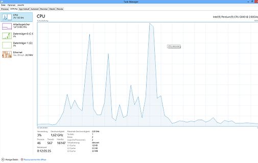 Windows Task-Manager CPU-Auslastung