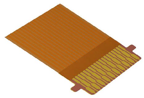 CAD-Ansicht eines Flex-PCB Layouts