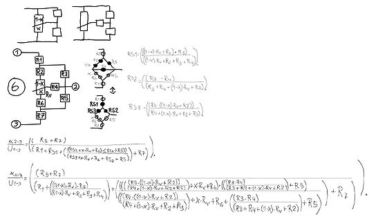 Handgezeichneter Schaltplan mit mathematischen Formeln