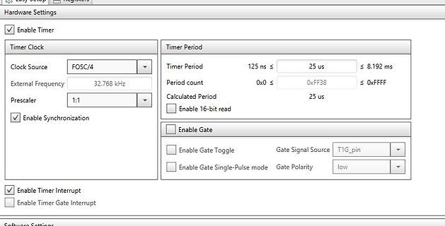 Konfigurationsmenü für Hardware-Timer-Einstellungen