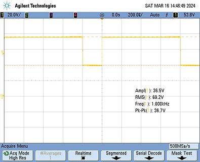 Oszilloskop-Screenshot eines Rechtecksignals