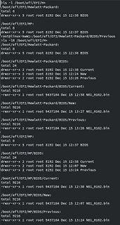 Terminal-Ausgabe von ls-Befehlen in einem Dateisystem
