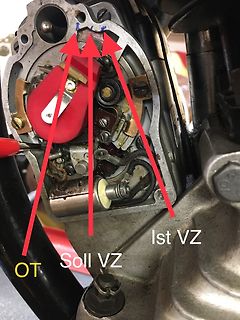 Mechanische Bauteile mit Beschriftungen OT, Soll VZ, 1st VZ