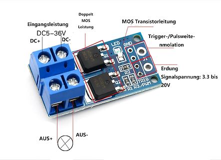 MOSFET PWM Modul mit Beschriftung