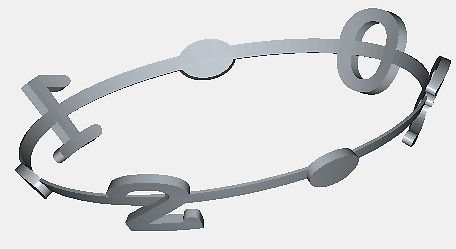 3D-Grafik einer Zahlenring-Konstruktion
