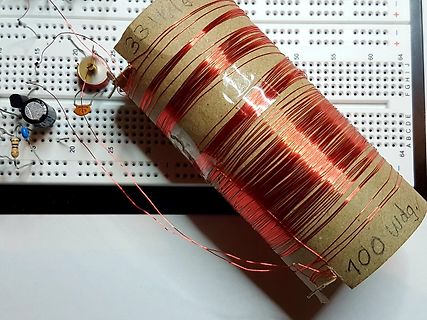 Spule auf Breadboard