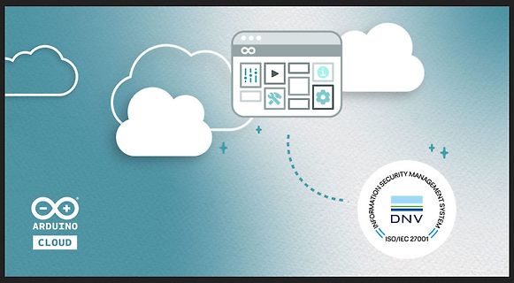 Werbegrafik für Arduino Cloud mit Sicherheitszertifikat