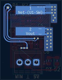 PCB-Layout Ausschnitt einer Leiterplatte