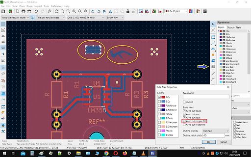 PCB-Layout Ansicht in einer CAD-Software