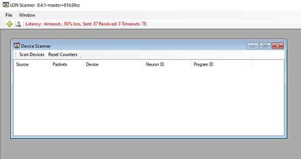 Screenshot der Software LON Scanner