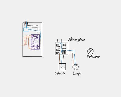 Handgezeichnete Skizze einer elektrischen Verschaltung
