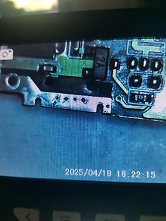 Abfotografierter Bildschirm einer Leiterplatte