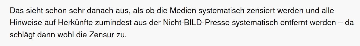 Deutscher Text über Medienzensur