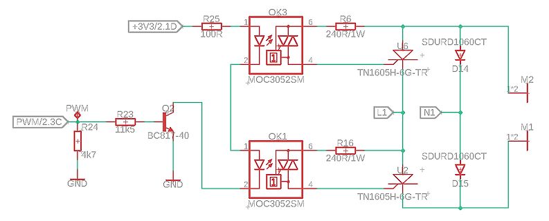 Schaltplan eines elektronischen Schaltungsabschnitts