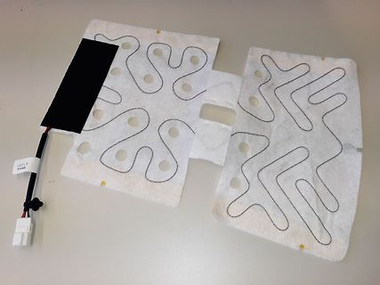 Flexible Leiterplatte auf weißem Untergrund