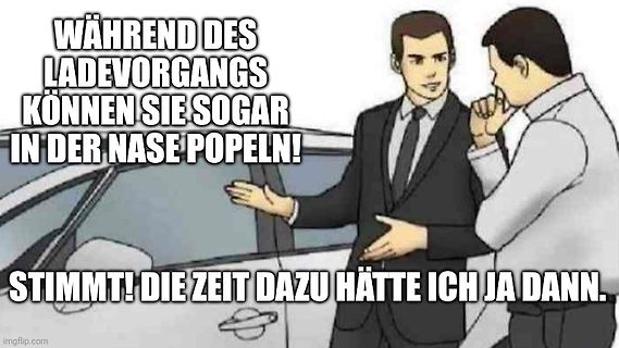 Meme mit zwei Männern und Text