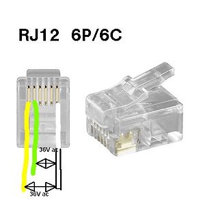 RJ12 6P/6C Stecker mit Pinbelegung