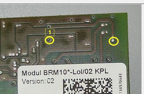 Foto einer Leiterplatte mit Modul-Beschriftung
