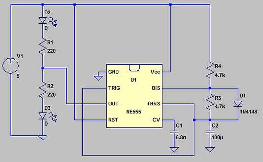 Schaltplan mit NE555 Timer