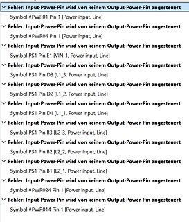 Fehlermeldungen in einer Elektronik-Software