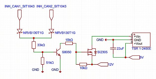 Schaltplan mit Transistor und Spannungsregler