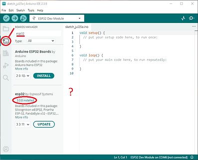 Arduino IDE Boards Manager ESP32 Installation