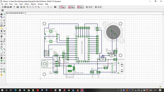 Leiterplatten-Layout einer Arduino Pro Mini Schaltung