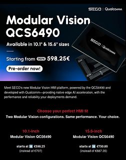 Werbebanner für Modular Vision QCS6490 HMI Plattform