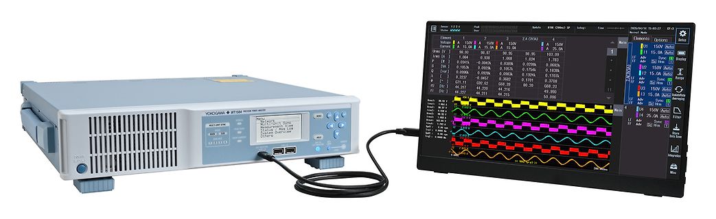 Yokogawa Leistungssensor und Display mit Wellenformen