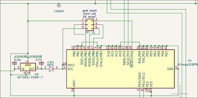 Schaltplan eines ATmega32 Mikrocontrollers