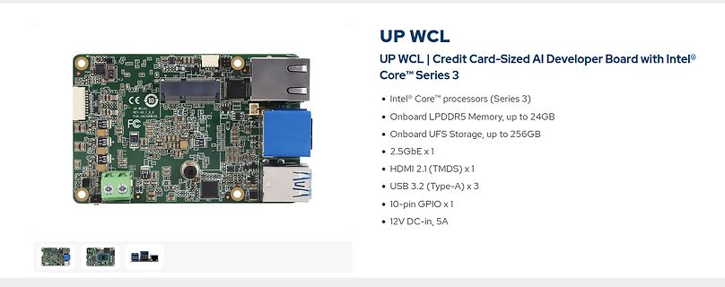 Produktseite UP WCL AI Developer Board