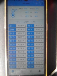 Display einer ANT BMS Batteriemanagement-Software