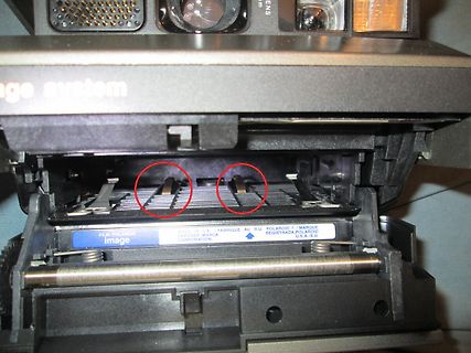 Innenansicht einer Polaroid Kamera