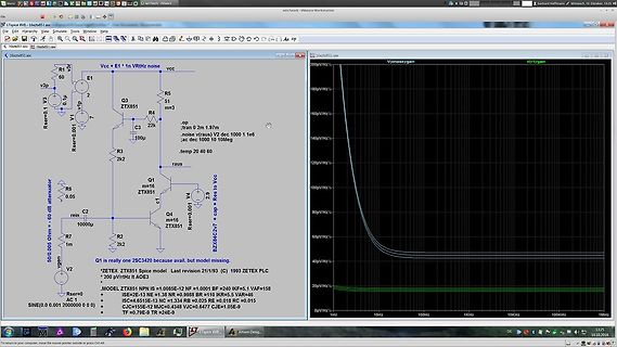 LTspice Schaltplan und Rauschspektrum-Simulation