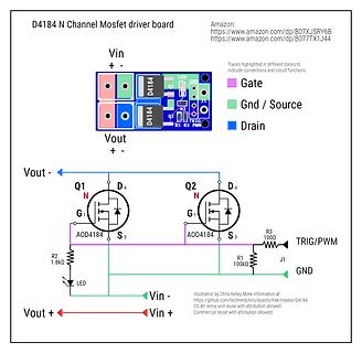 PCB-Layout und Schaltplan eines MOSFET-Treiberboards