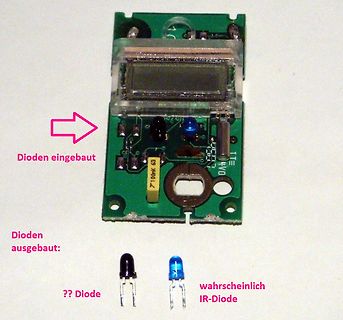 Leiterplatte mit LCD und ausgebauten Dioden