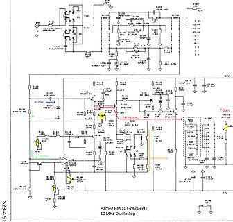 Schaltplan eines Hameg HM 103-2A Oszilloskops