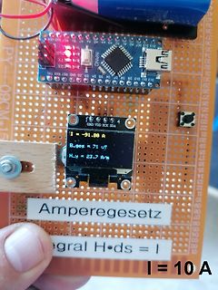 Arduino Nano Aufbau mit OLED Display und Messwerten