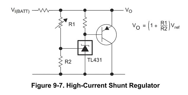 Schaltplan eines High-Current Shunt Regulators