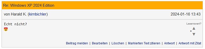 Screenshot eines Forenbeitrags