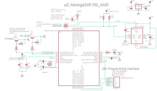 Schaltplan eines ATmega328 PB_ANR Mikrocontrollers