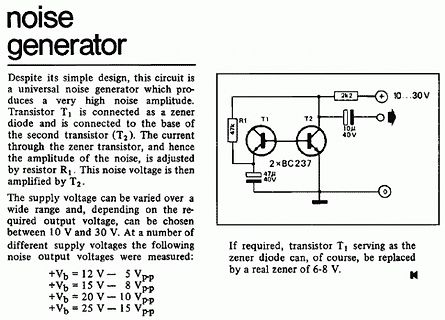 Schaltplan und Beschreibung eines Rauschgenerators