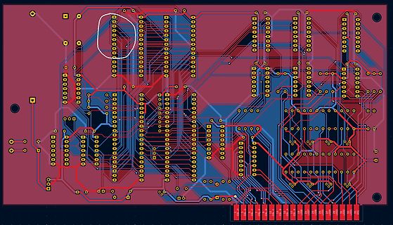 CAD-Ansicht eines Leiterplatten-Layouts