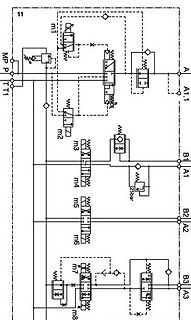 Hydraulik- oder Pneumatik-Schaltplan