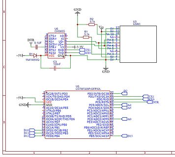 Schaltplan mit CH340G und LGT8F328P Mikrocontroller